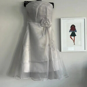 Silver Chiffon Mini Party Dress